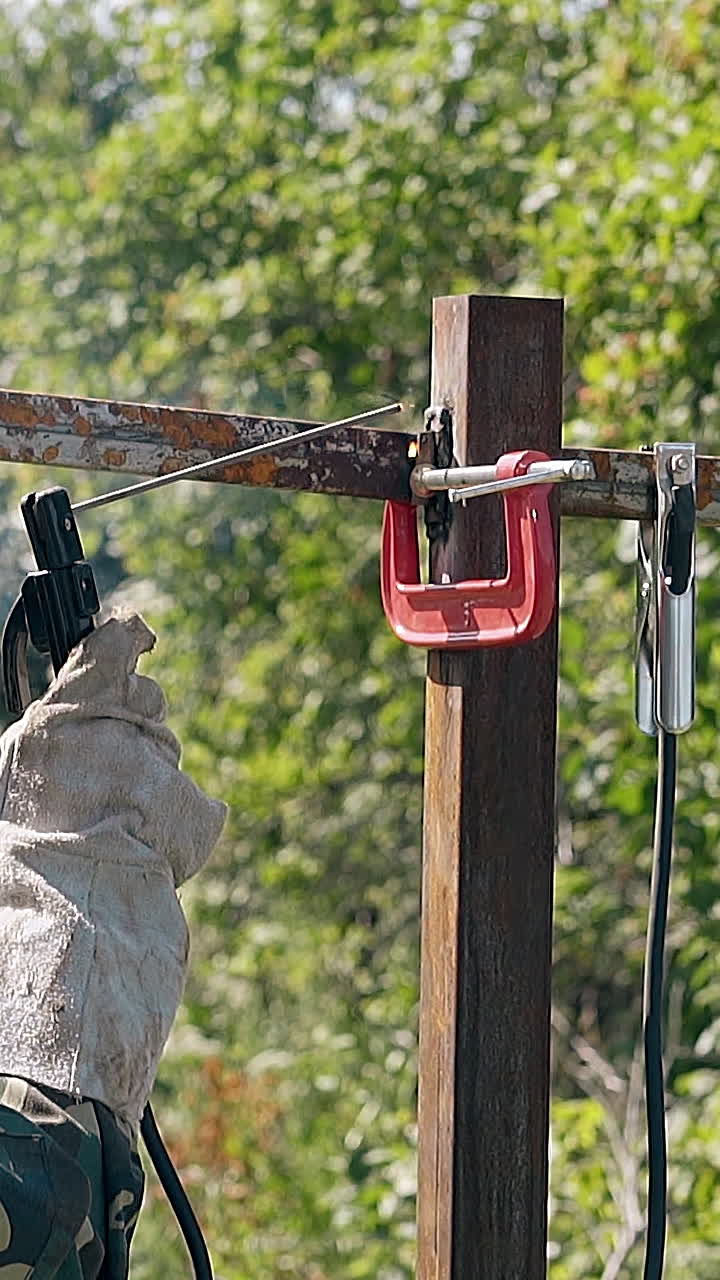 Welding Metal Fence Post