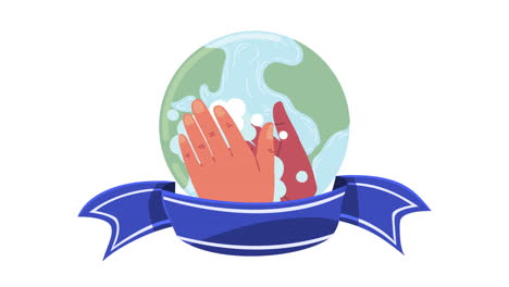 global handwashing day animation with