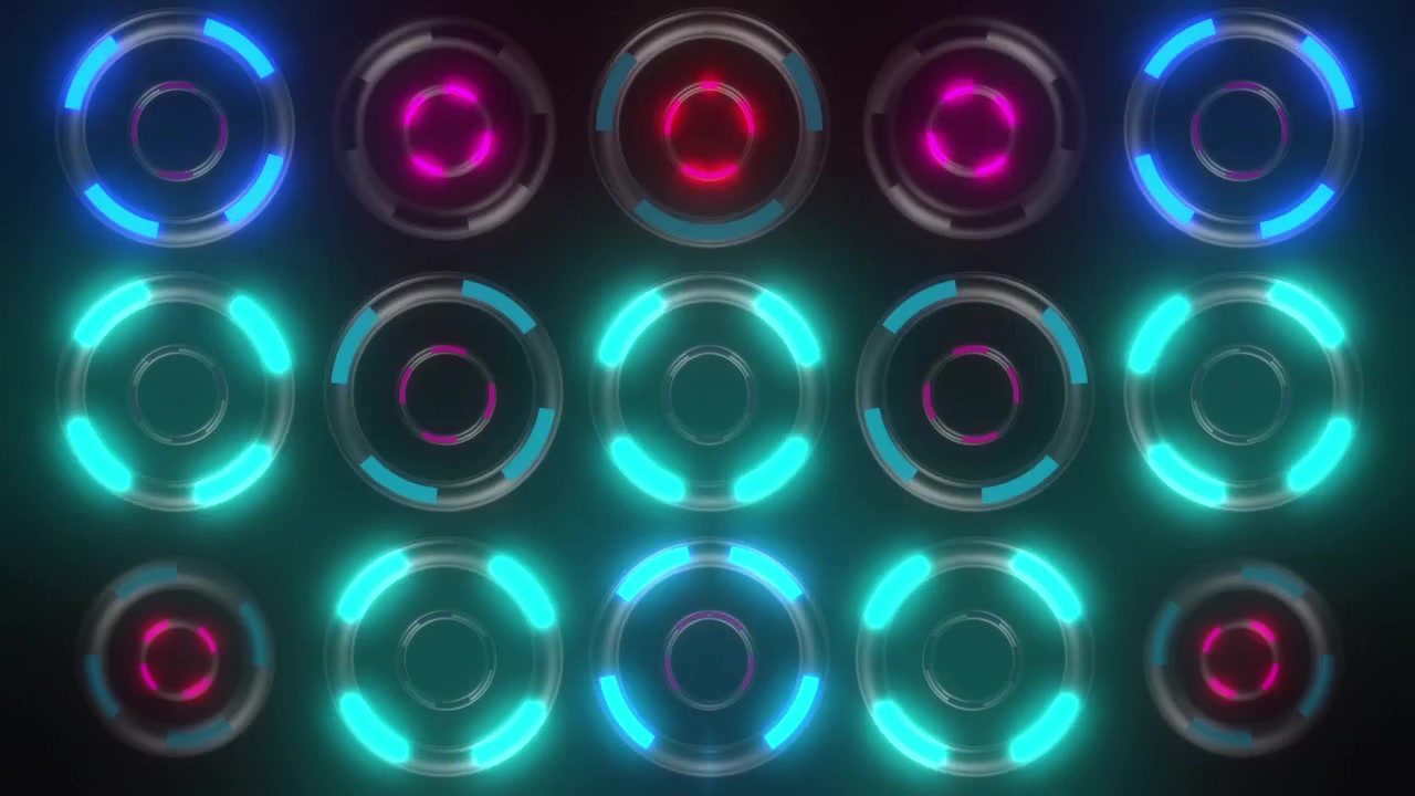 Glowing Circles and Rings on Dark Background