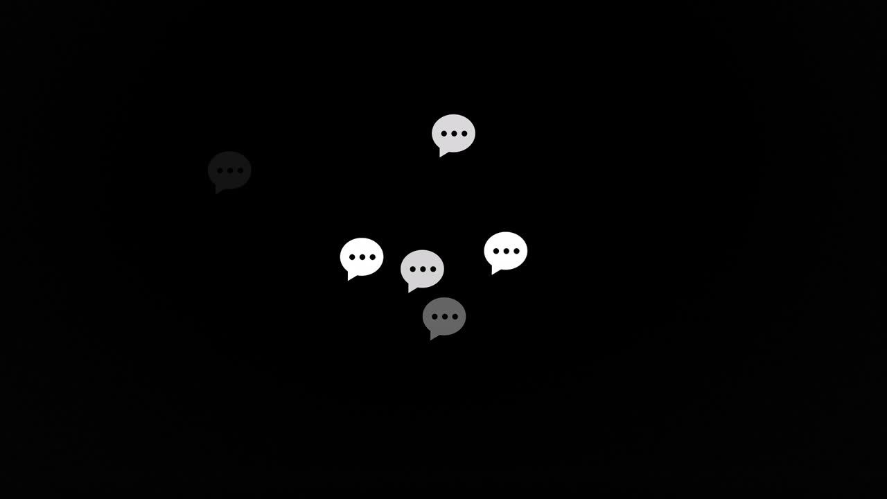 Animation of speech bubbles on black background