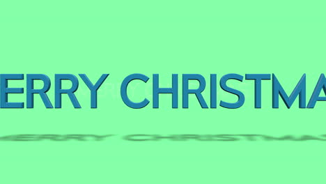 rolling merry christmas text on green gradient