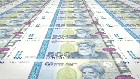 billetes de cincocientos somonis de tayikistán, dinero en efectivo, bucle