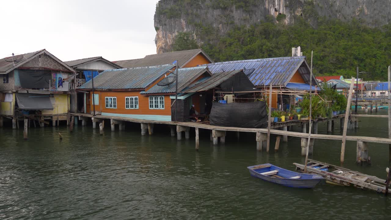 Colorful stilt houses in a Muslim fishing village on Koh Panyee, Thailand