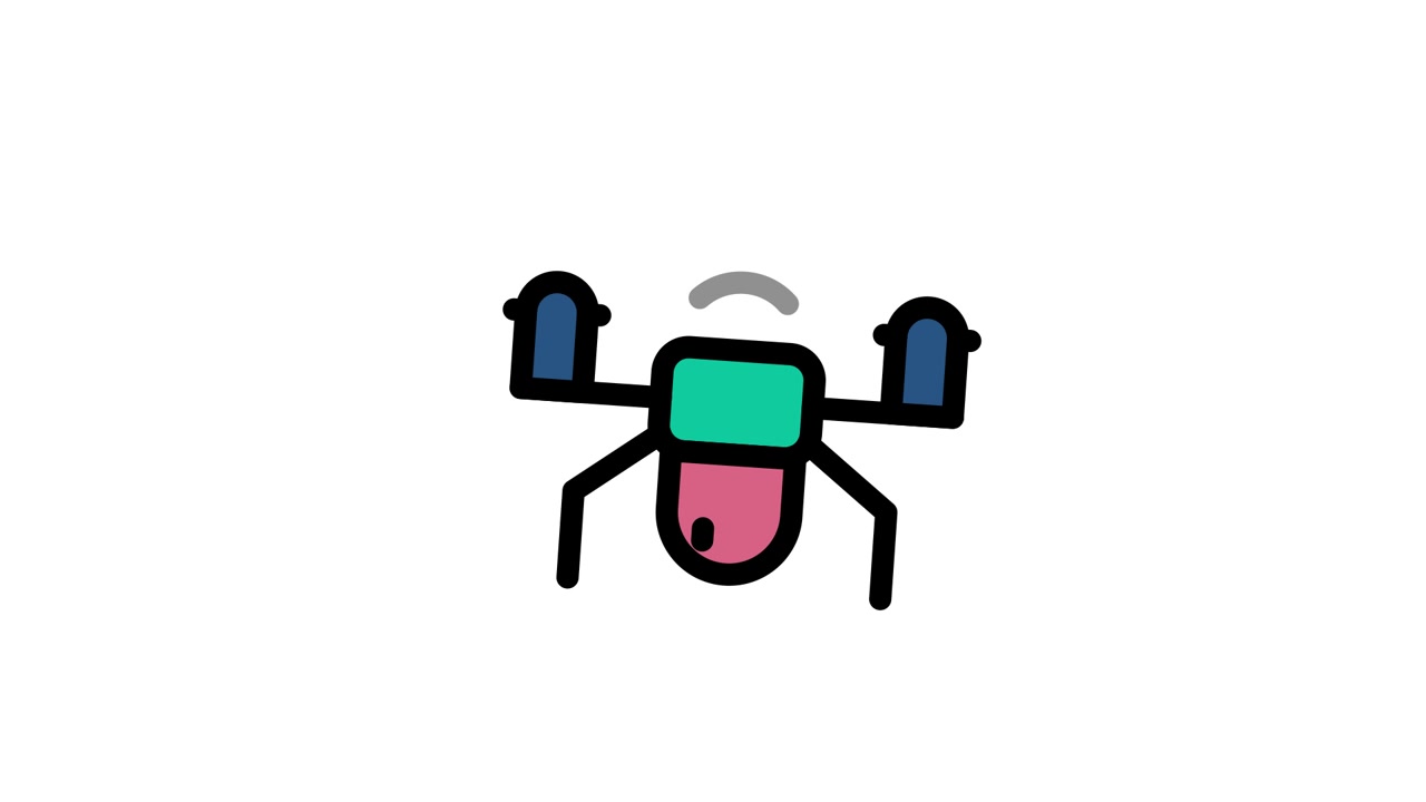 Animeret droneikon med trådløst signal