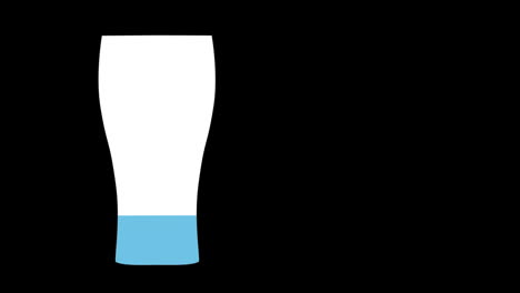 blue beer glass with increasing percentage from 0% to 100%