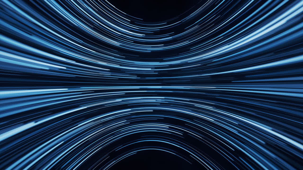 Flowing lines with digital cyberspace, 3d rendering.