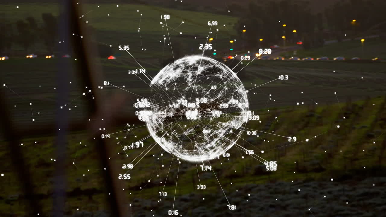 animación del globo con números sobre el pilón