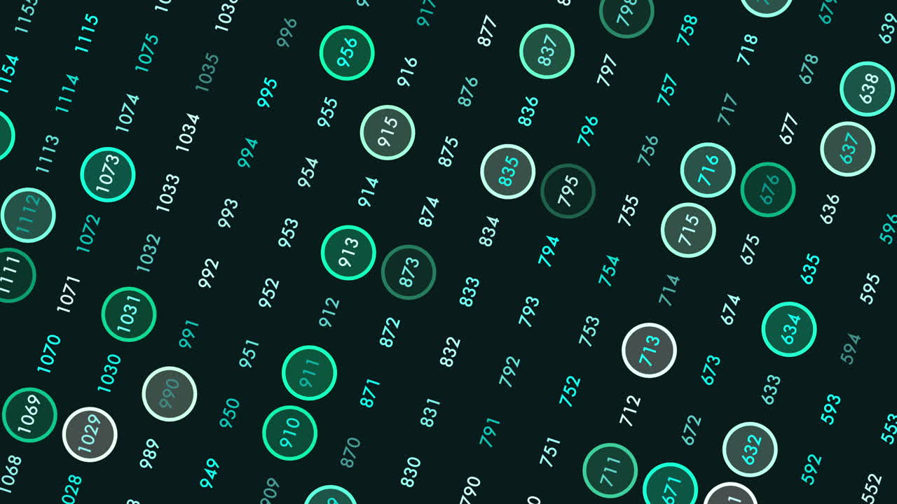 Colorful number and symbol pattern arranged in order