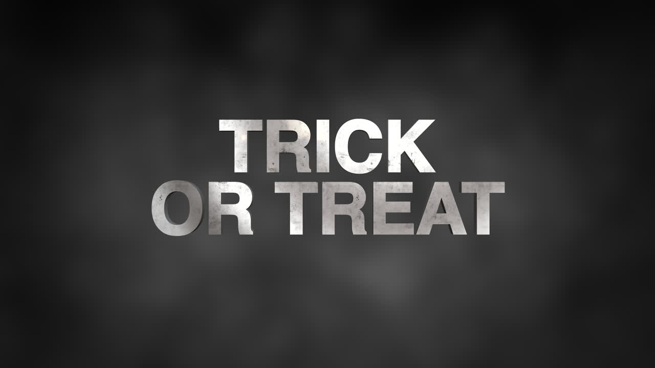 truco o trato en el espacio negro oscuro con humo