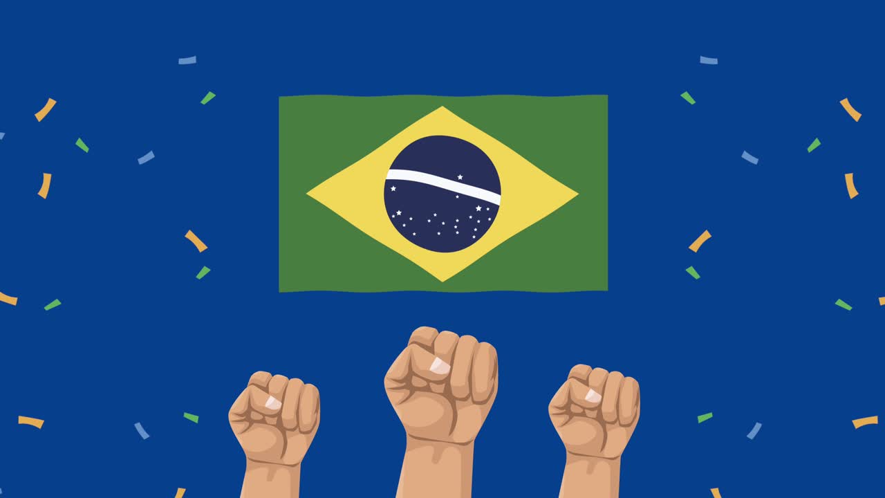 브라질 독립기념일 애니메이션 - 전투기 손과 콘티