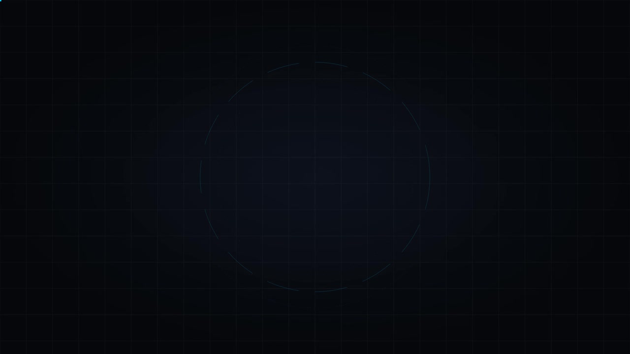 Abstract Digital Circle Graphic on Dark Grid Background