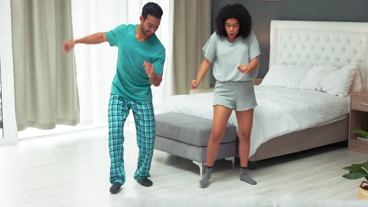 Dance freedom, bedroom couple and energy dancing