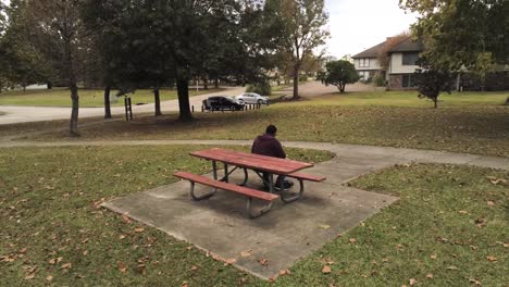 pan-of-a-man-on-a-bench