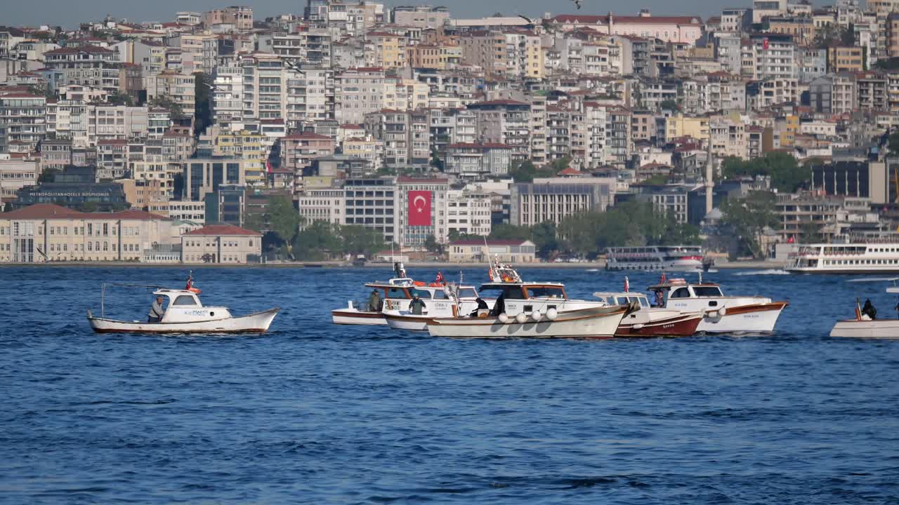 Istanbul Boats and Skyline