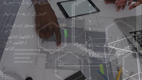 animación del procesamiento de datos sobre diversas personas de negocios en la oficina