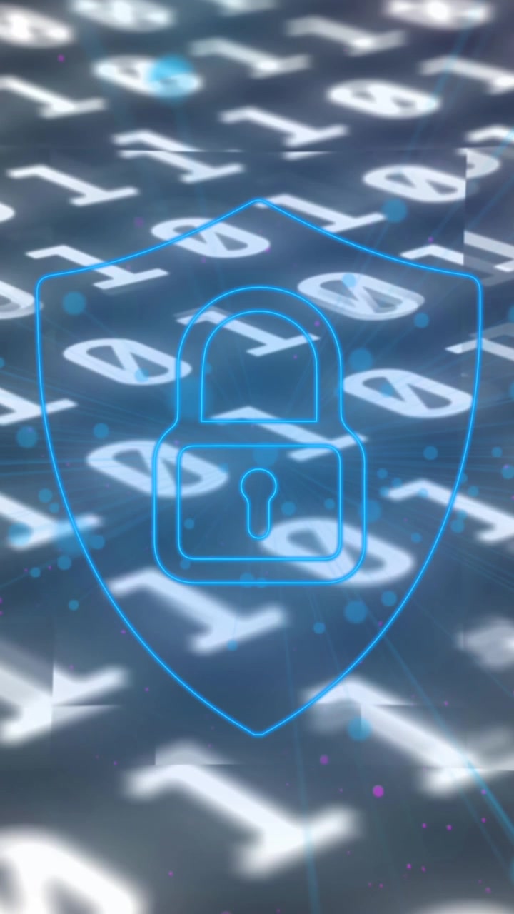 Security padlock icon against binary coding data processing on grey background