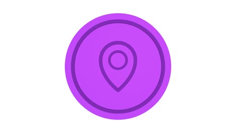 icono del puntero del mapa 3d. color púrpura. canal alfa