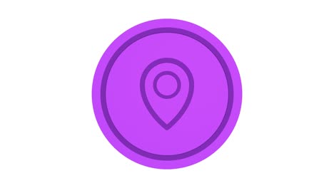 map pointer 3d icon. purple color. alpha channel