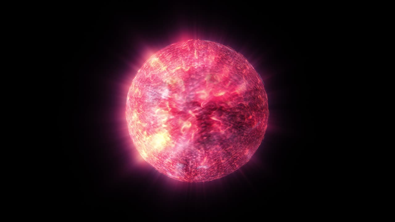 energía de fuego abstracta plasma estrella bola de vidrio bucle renderizaciones 3d animaciones. fantasía fusión de energía caótica átomo brillante concepto creativo. abstracto energía mágica bola de cristal. astrología esfera mística.