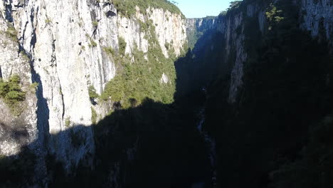 inside of canyons in south of brazil. itaimbezinho aerial scene.