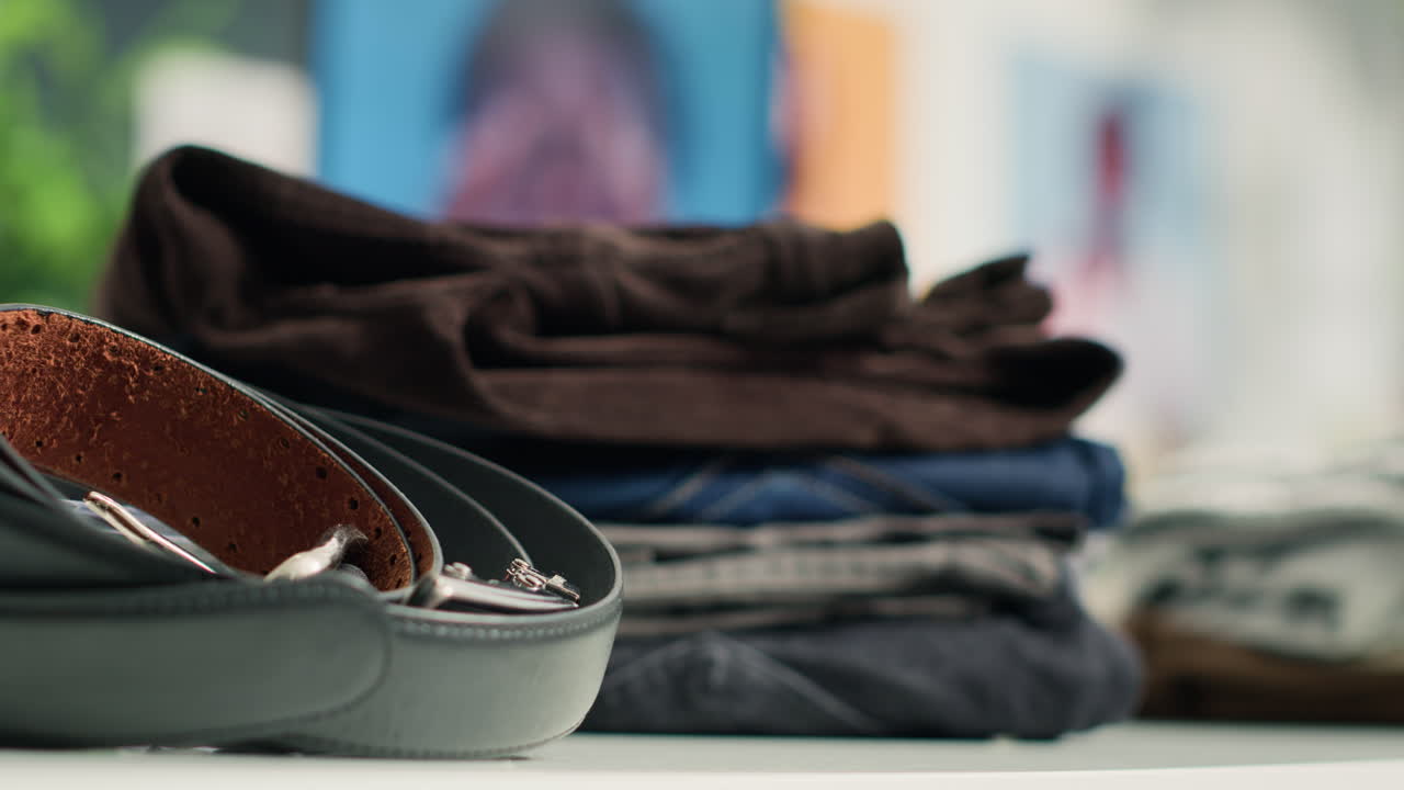pantalones en la tienda de ropa vacía
