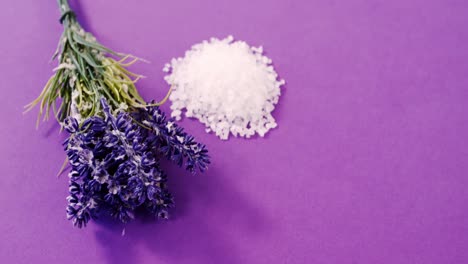 close-up of sea salt and flowers
