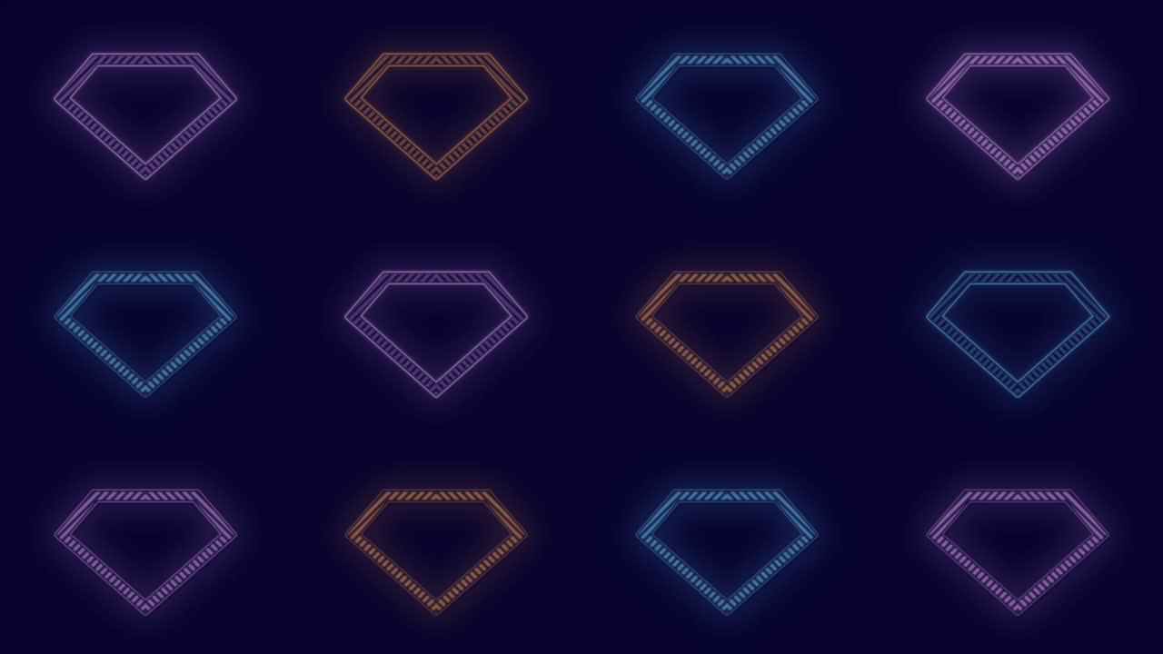 Neon colorful retro diamond pattern