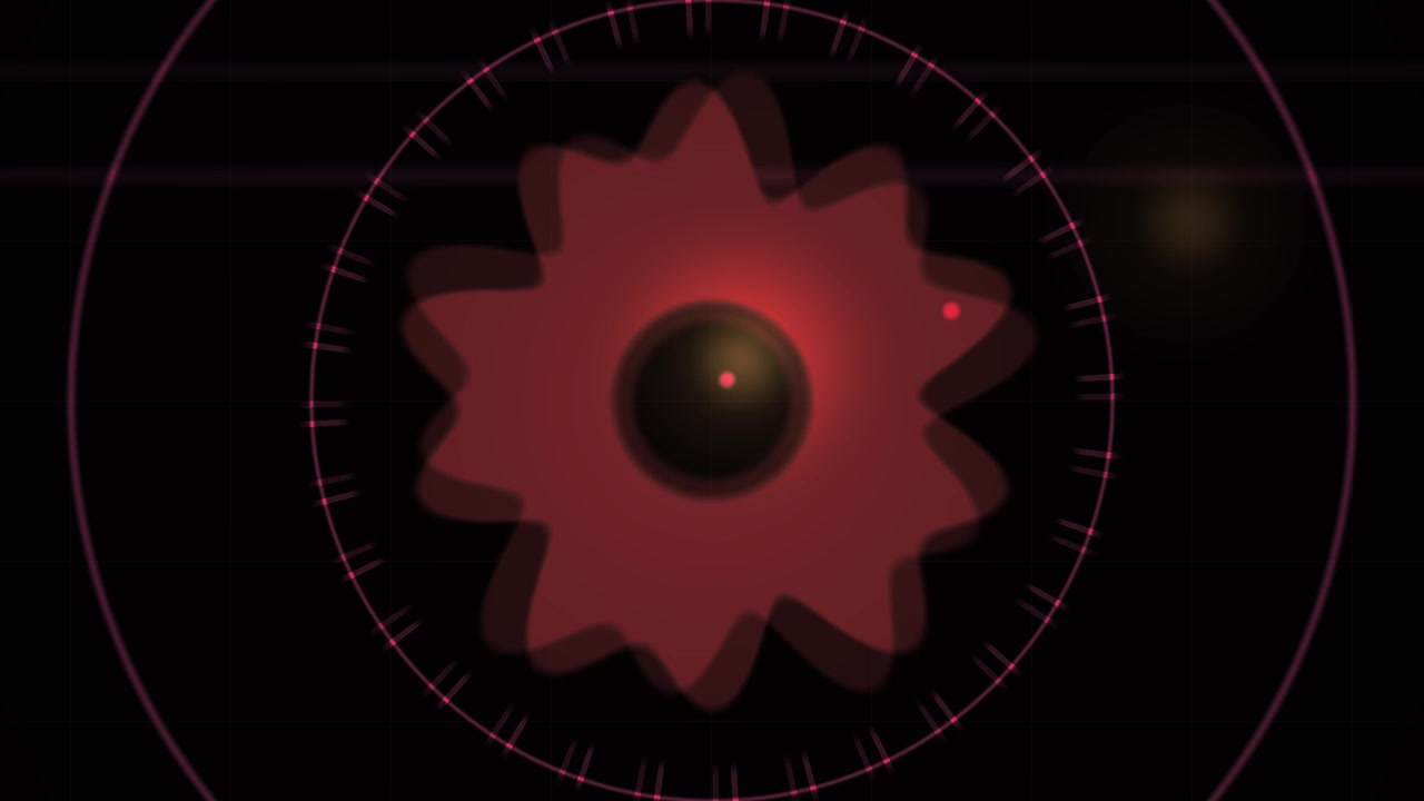 Abstract Red Gear Shape with Radar Scan Animation