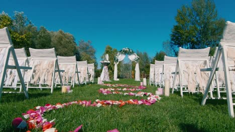 A-row-of-chairs-on-green-grass-2