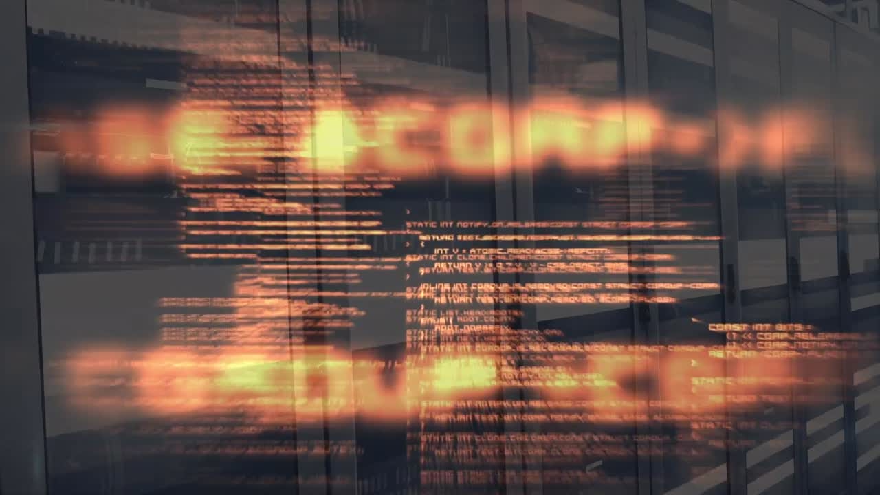 animación del procesamiento de datos a través de servidores informáticos