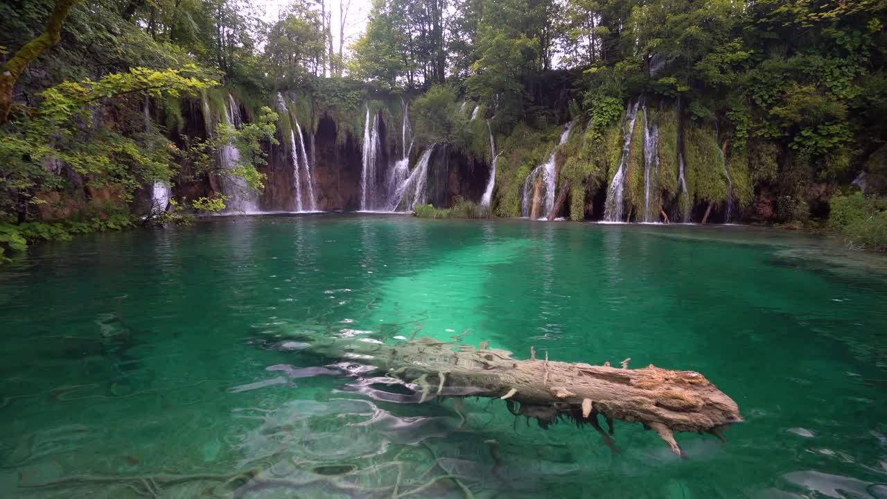 las aguas cristalinas de los lagos de plitvice en el parque en croacia