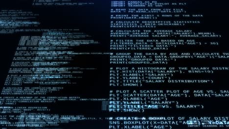 software di codice informatico astratto in esecuzione in uno spazio virtuale