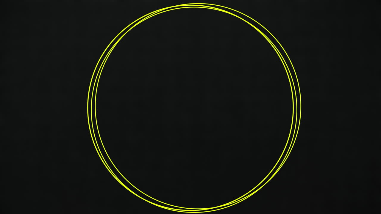 검은색 배경에 복사 공간이 있는 원형 배너 위에 추상적인 모양의 디지털 애니메이션