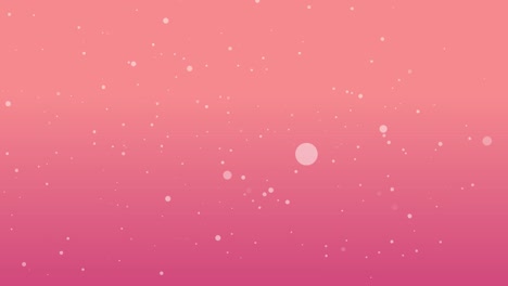 particles circle rotate on color background. glittering particles with bokeh.