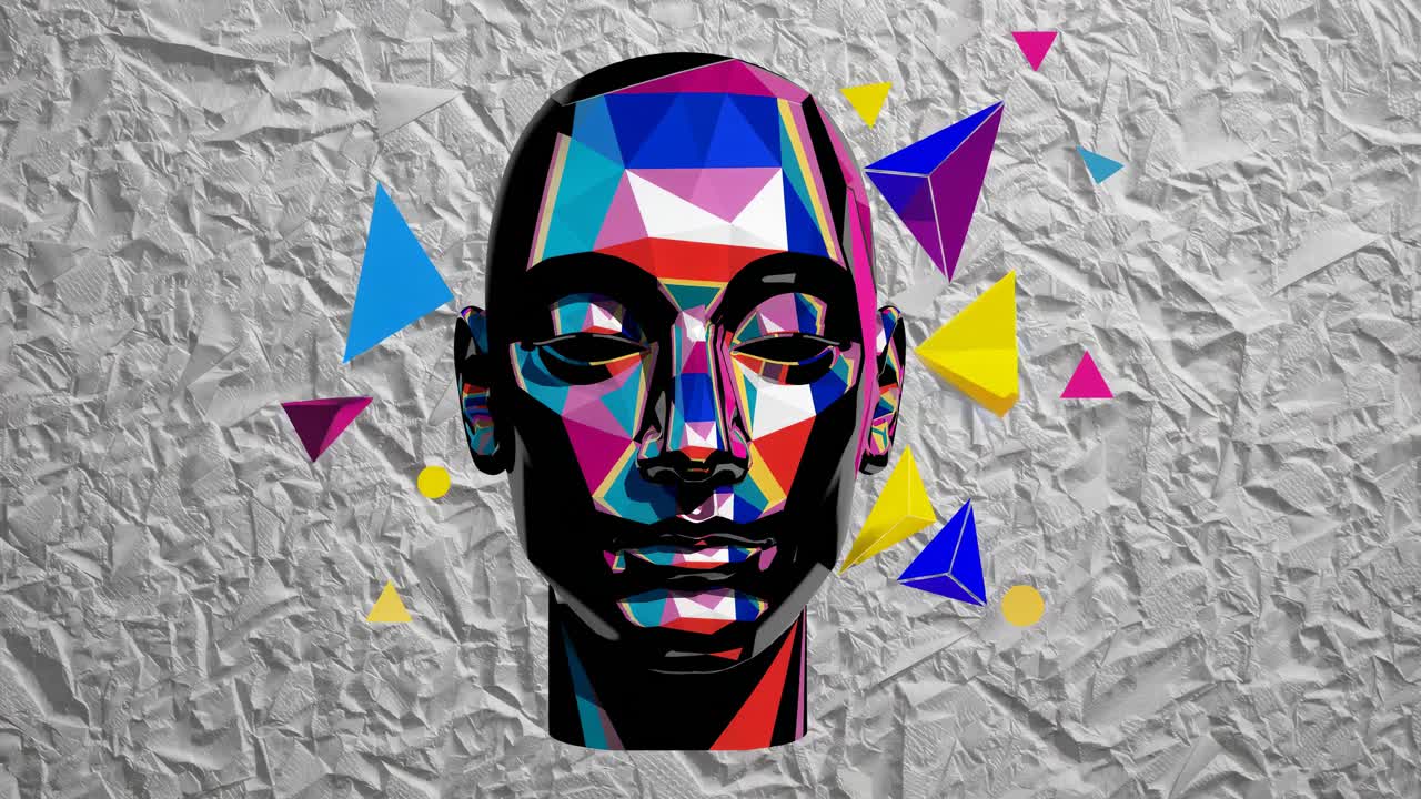 arte facial poligonal geométrico