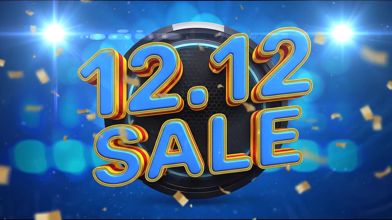 Animazione Promozionale Saldi 12.12 con Tipografia Oro Lussuosa