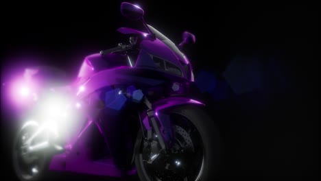 moto sport bike in dark studio with bright lights