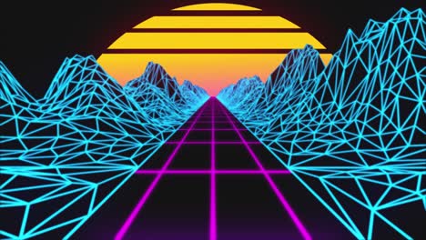 el paisaje retro cyberpunk