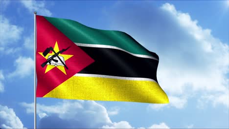 mozambique flag waving in the wind