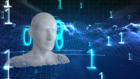busto humano en movimiento con procesamiento de datos