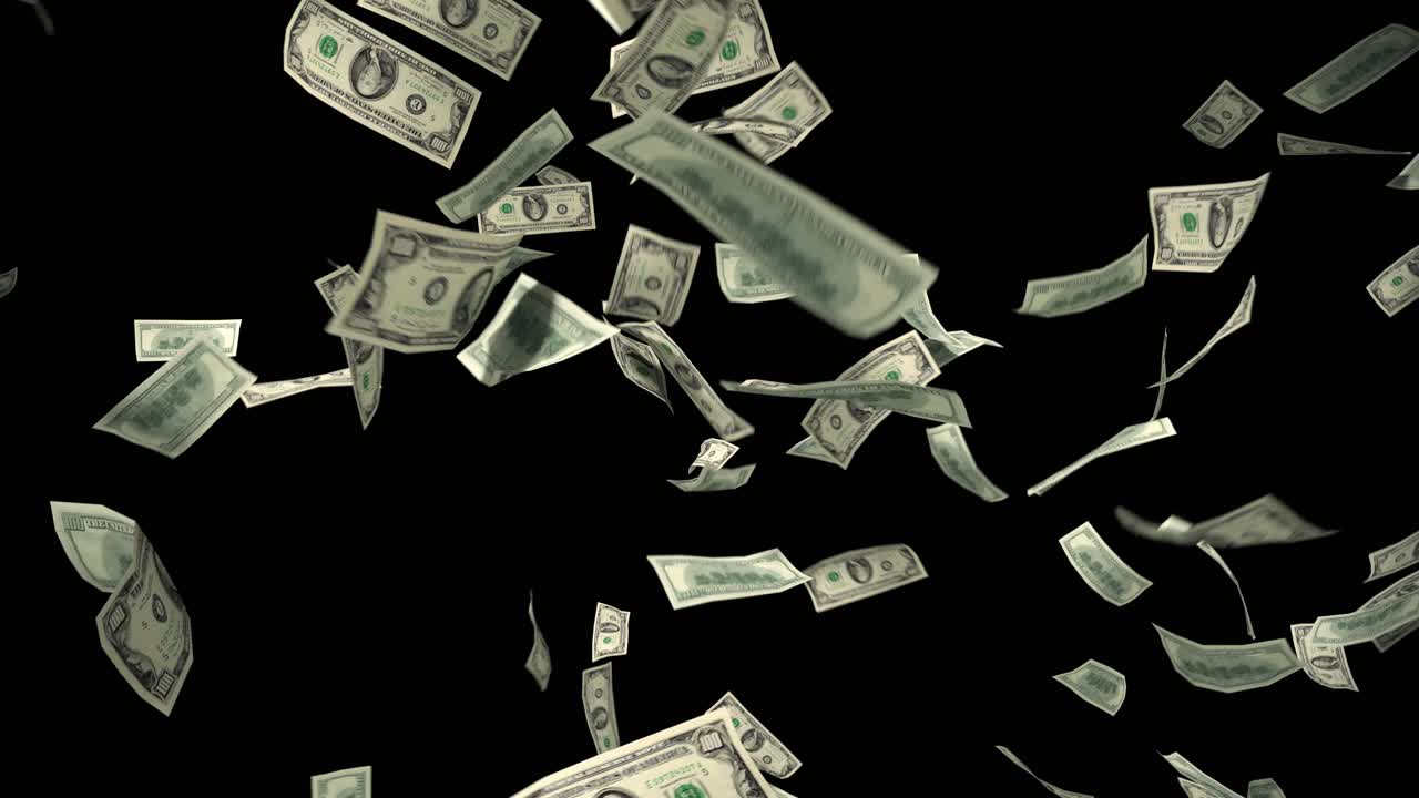 dinero cayendo dólares financieros ganarnos estados unidos moneda estadounidense impuestos hacer que llueva 4k
