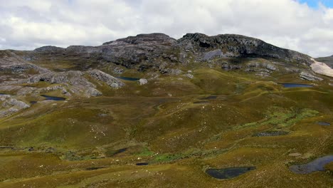 Small-Ponds-On-The-Uneven-Landscape-At-Lagunas-De-Alto-Peru-In-Sao-Paulo,-Peru