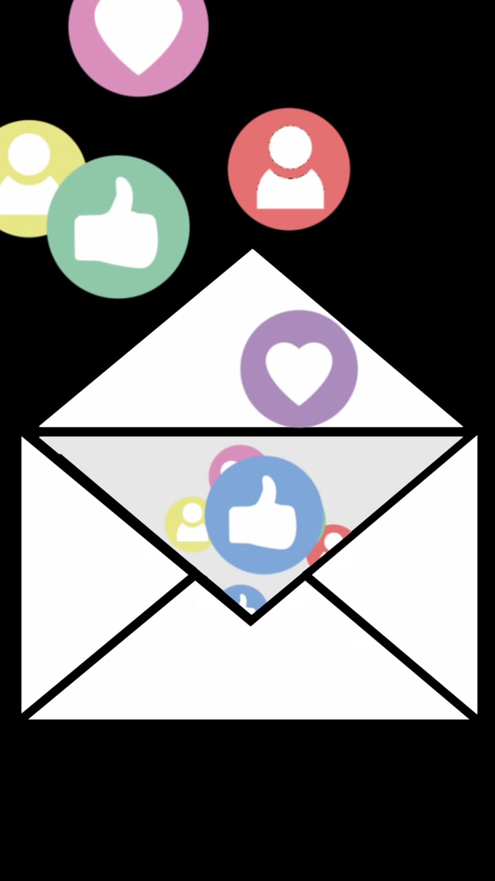 Message envelope and icons for social media 4k