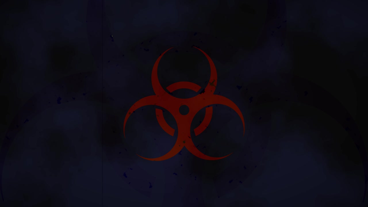 símbolo de pandemia de coronavirus con animación de gérmenes en movimiento