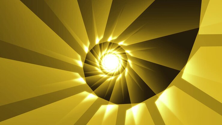 Yellow Spiral Infinity Looped Animated Tunnel Background