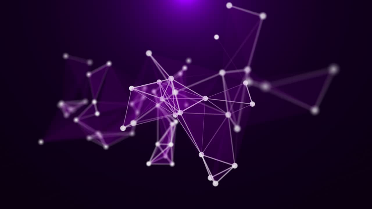 Futuristic plexus animation with glowing triangles in slow motion, 4096x2304 loop 4K