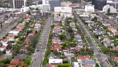 luxury homes in beverly hills, california usa - aerial flyover