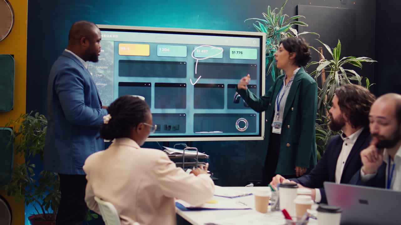 Chief operating officers making a pitch to present project updates