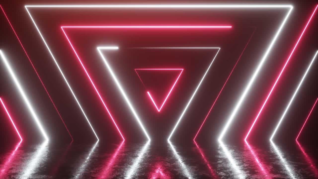 Triangoli al neon sfondo astratto