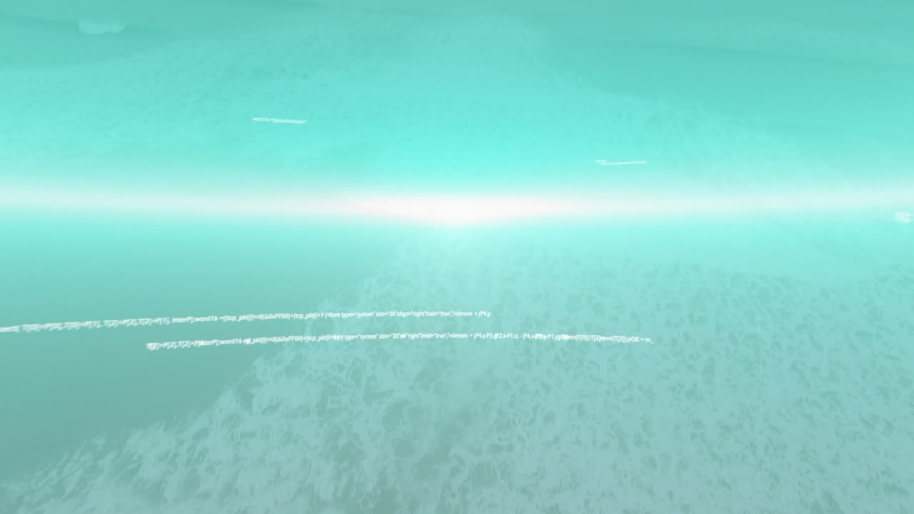 해양 풍경 위의 데이터 처리 애니메이션